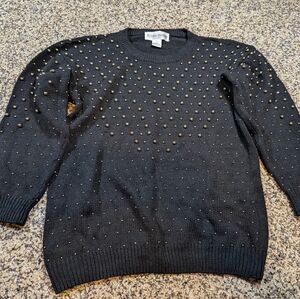 Black Beaded Sweater